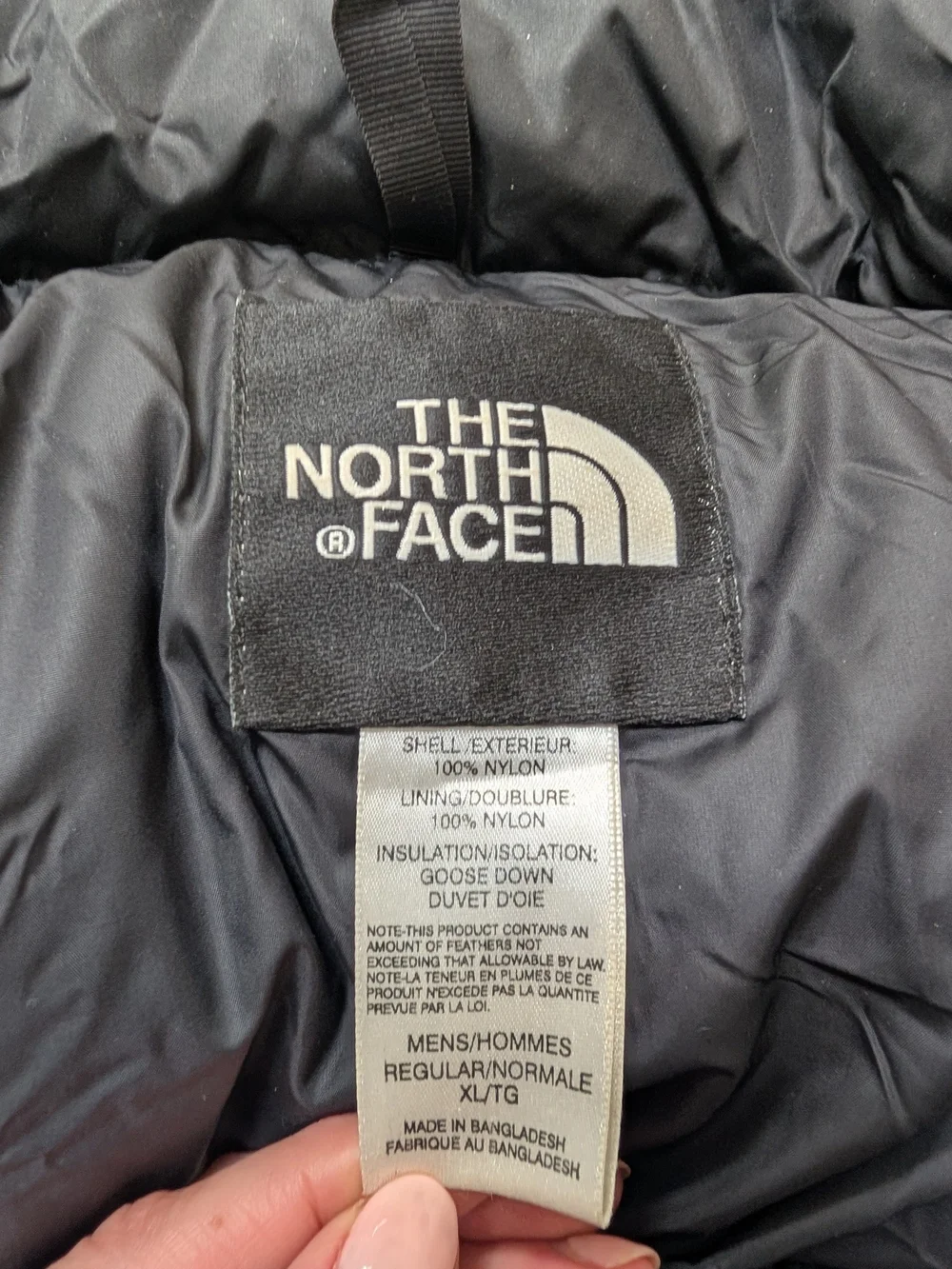 Vintage The North Face Men's Puffer Jacket in Charcoal and Black